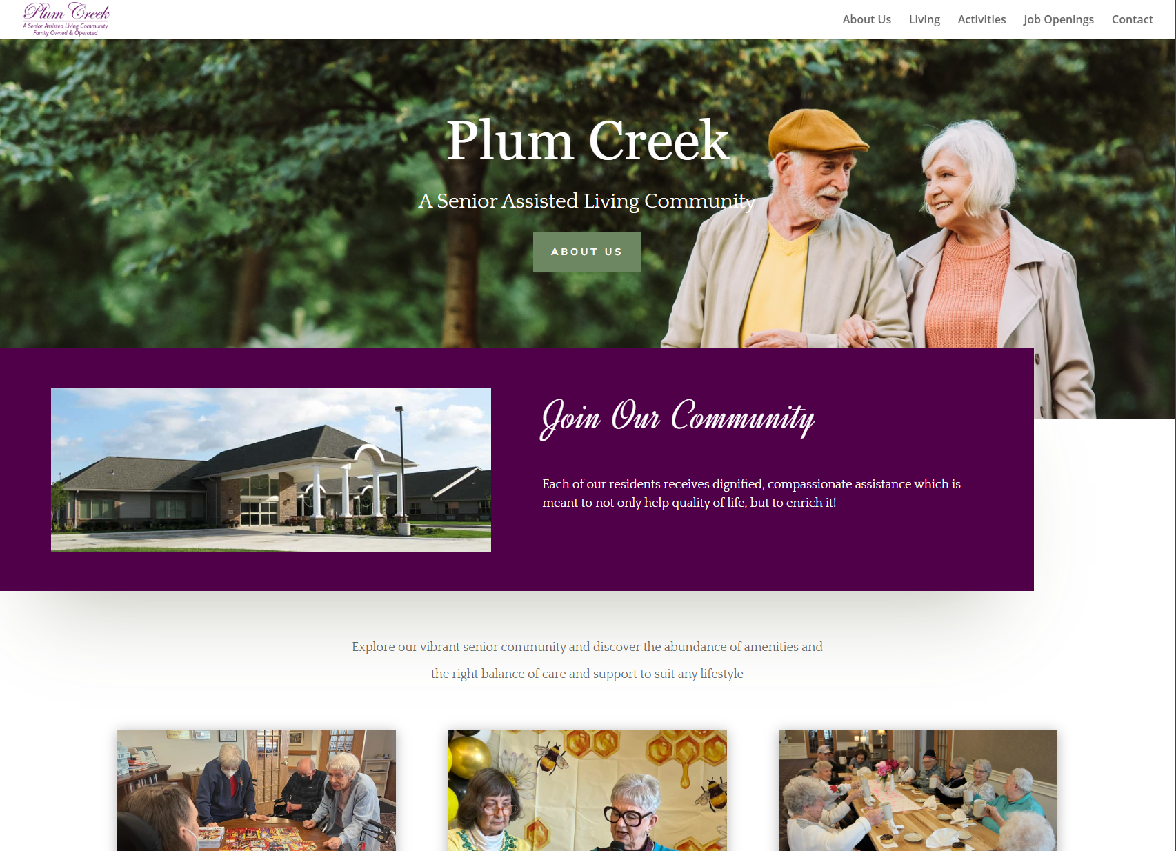 plumcreekseniorliving.com Snapshot